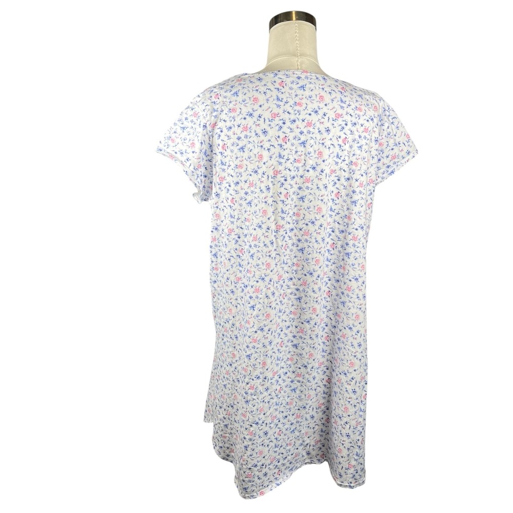 EILEEN WEST Cottagecore Traditional Floral Nightdress M Lace V Neck Nap Dress - Picture 3 of 7